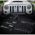 Race Sport 8In Jeep Wrangler Jk Led Grille Light Bar Kit W/ 2 Single Row Light RS2LJK